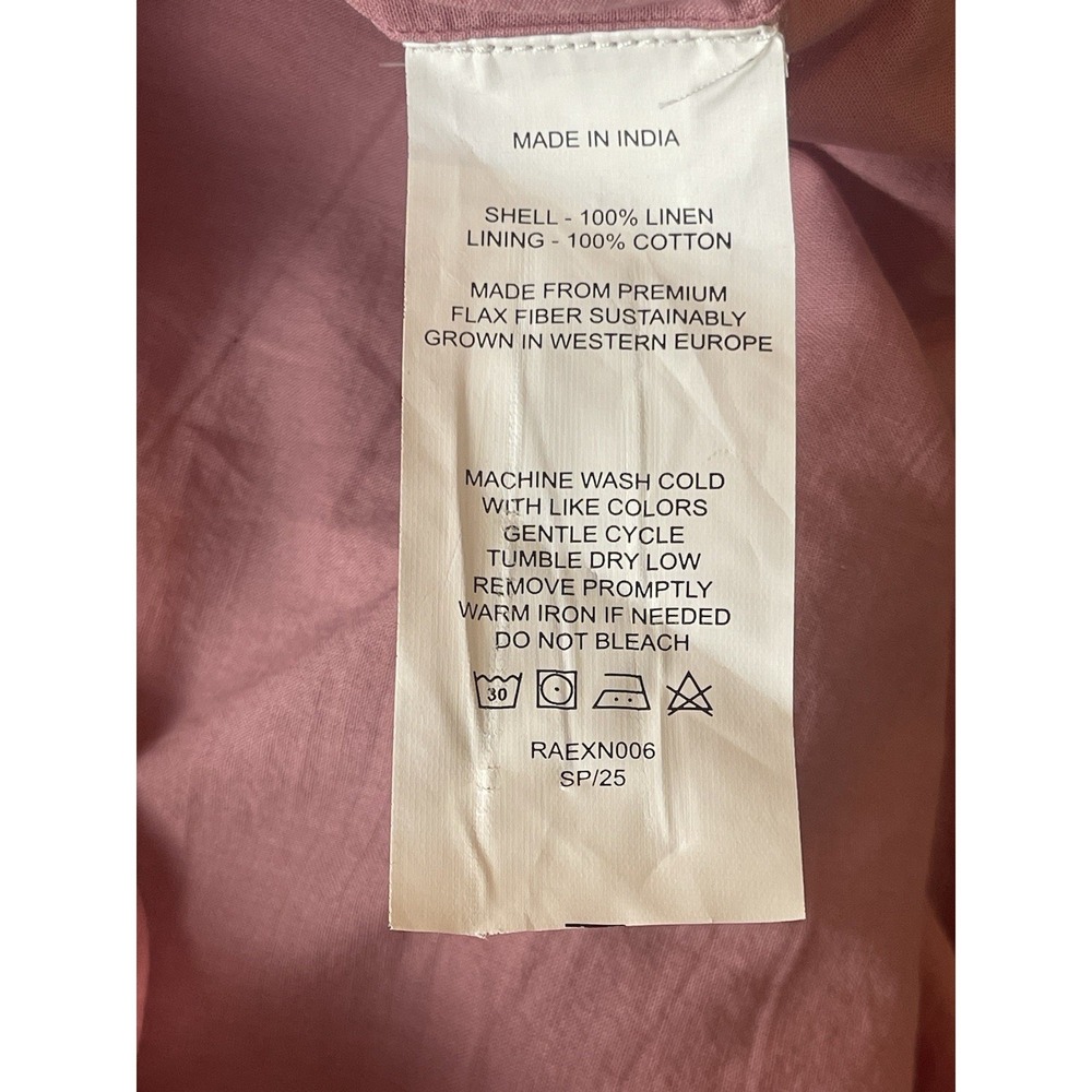 Quince 100% European Linen Scoopneck Midi Dress Mauve Mist Womens L Minimalist - Picture 8 of 9